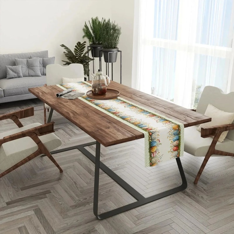 Easter Egg Floral Table Runner Scandinavian Style Decor 3