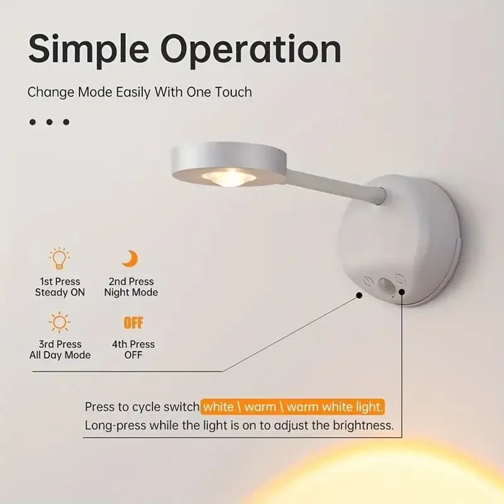 USB Rechargeable Motion Sensor Wall Light 4