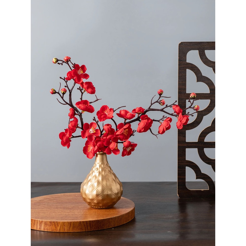 Artificial Plum Blossom Silk Flower Branch 6