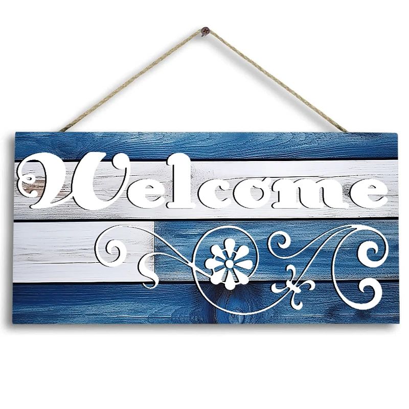 Rustic Wooden Welcome Wall Hanging Sign 6