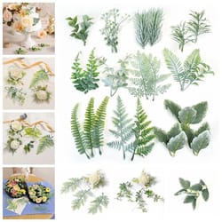 artificial green leaf garland decor set