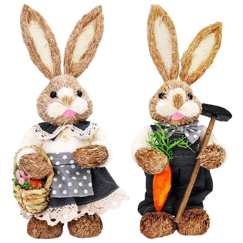 Straw Easter Bunny Decoration Ornament 11