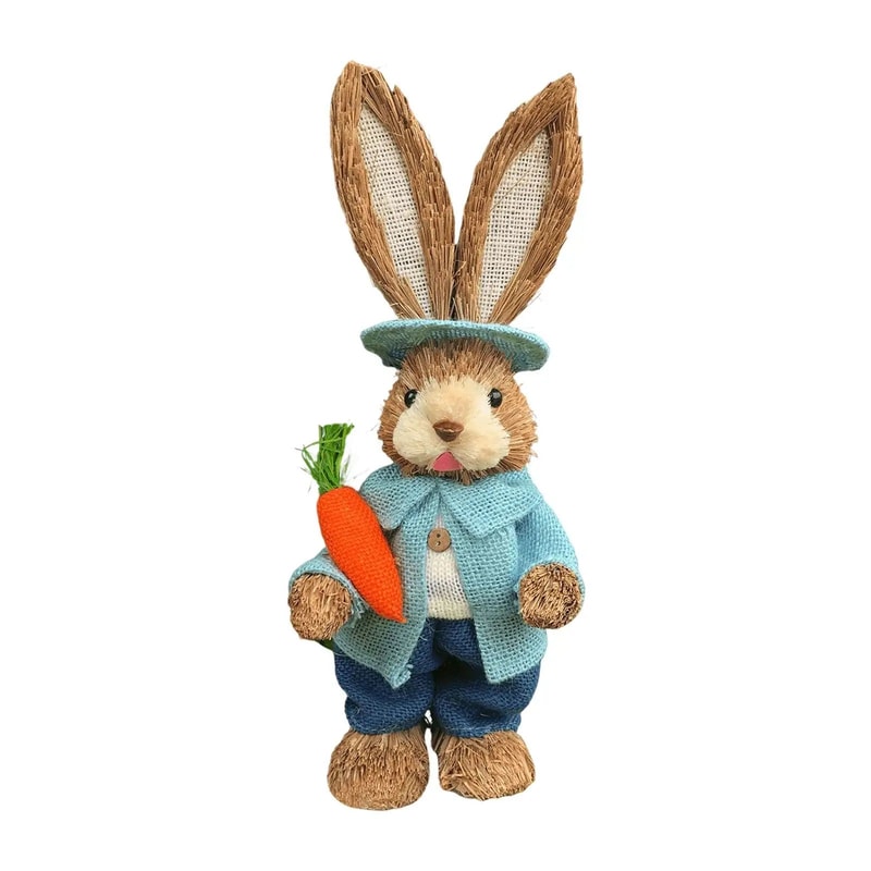 Straw Easter Bunny Decoration Ornament 6