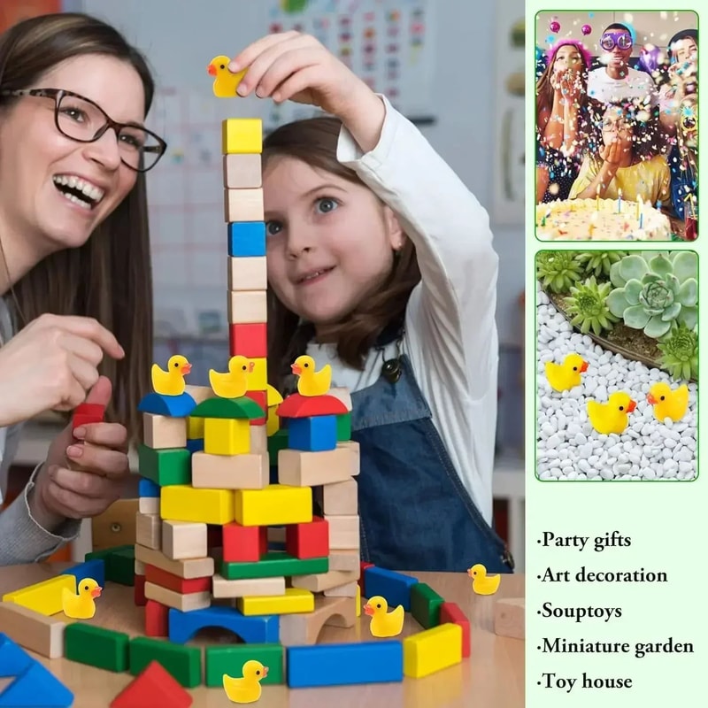 Mini Resin Duck Figurines Set 8