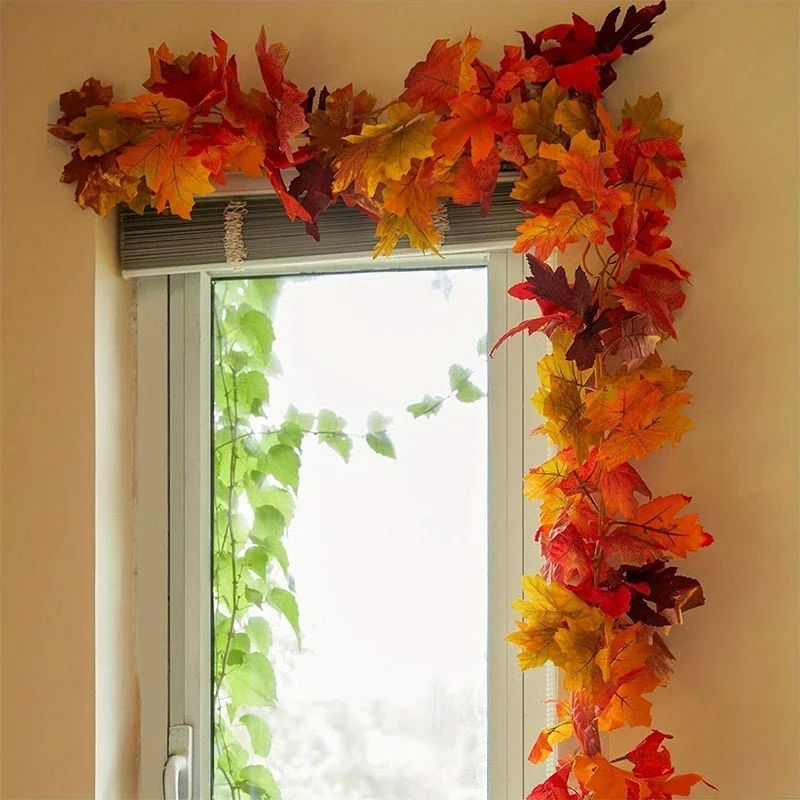 Artificial Maple Leaf Garland Autumn Decor 7