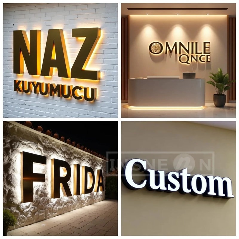 Custom LED Backlit Metal Business Sign 3