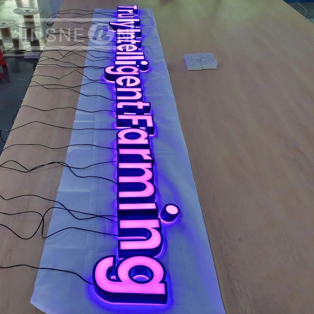 Custom LED Backlit Metal Business Sign 6
