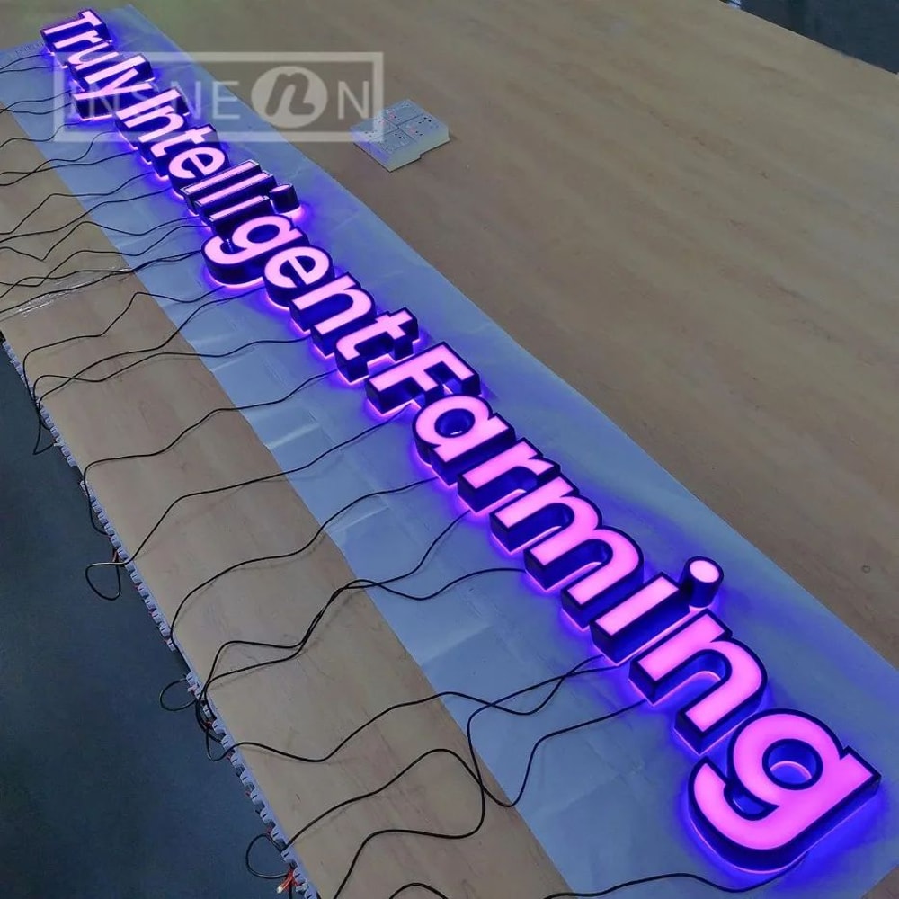 Custom LED Backlit Metal Business Sign 8