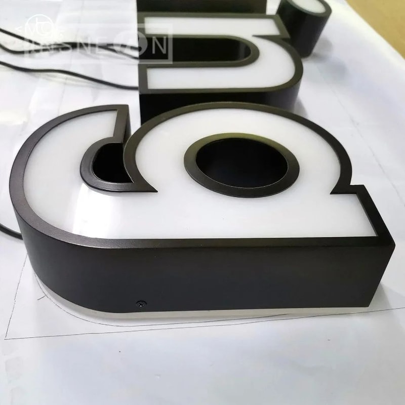 Custom LED Backlit Metal Business Sign 9