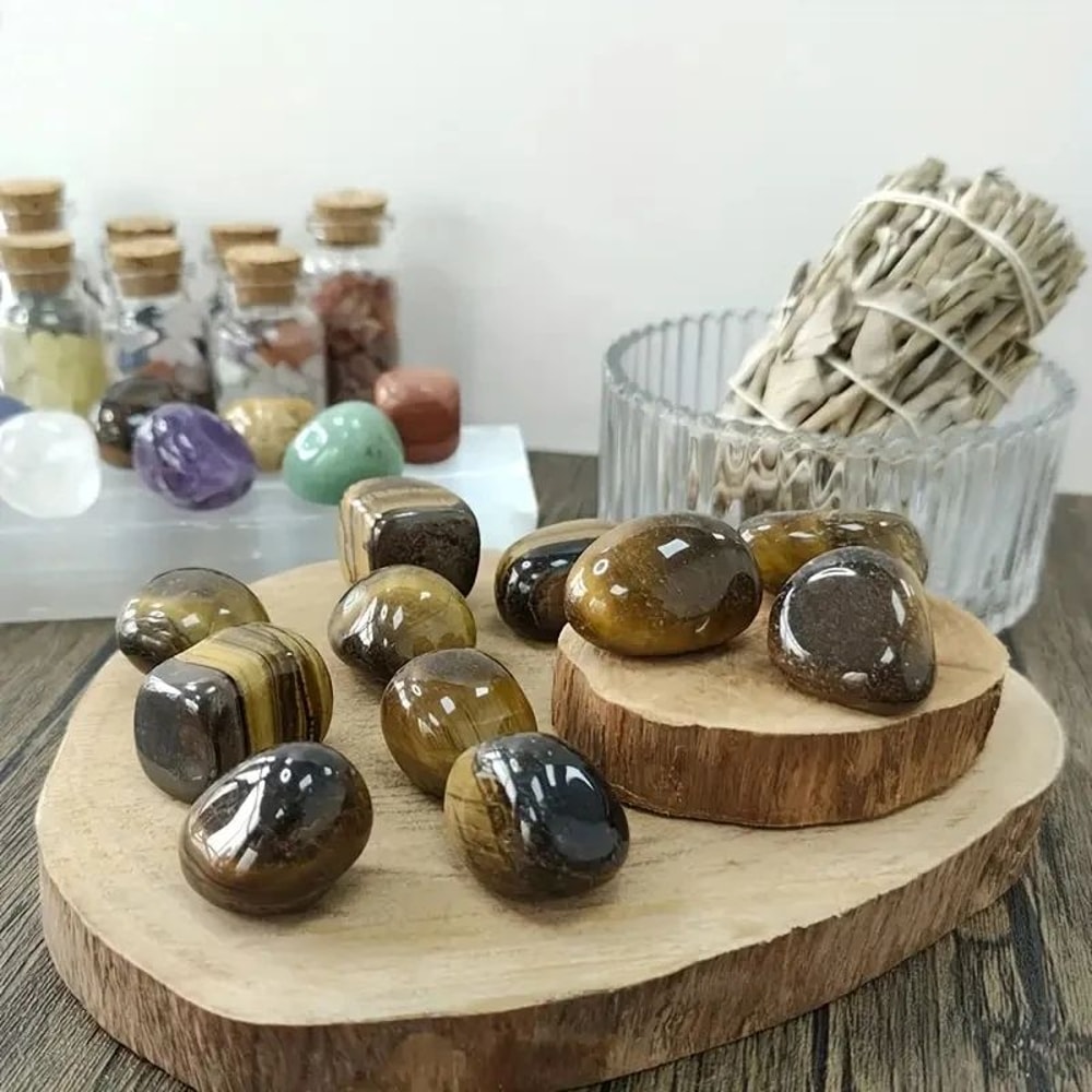 Tiger Eye Tumbled Crystal Polished Stones Decor 5