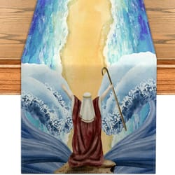 passover linen table runner red sea design dining decor