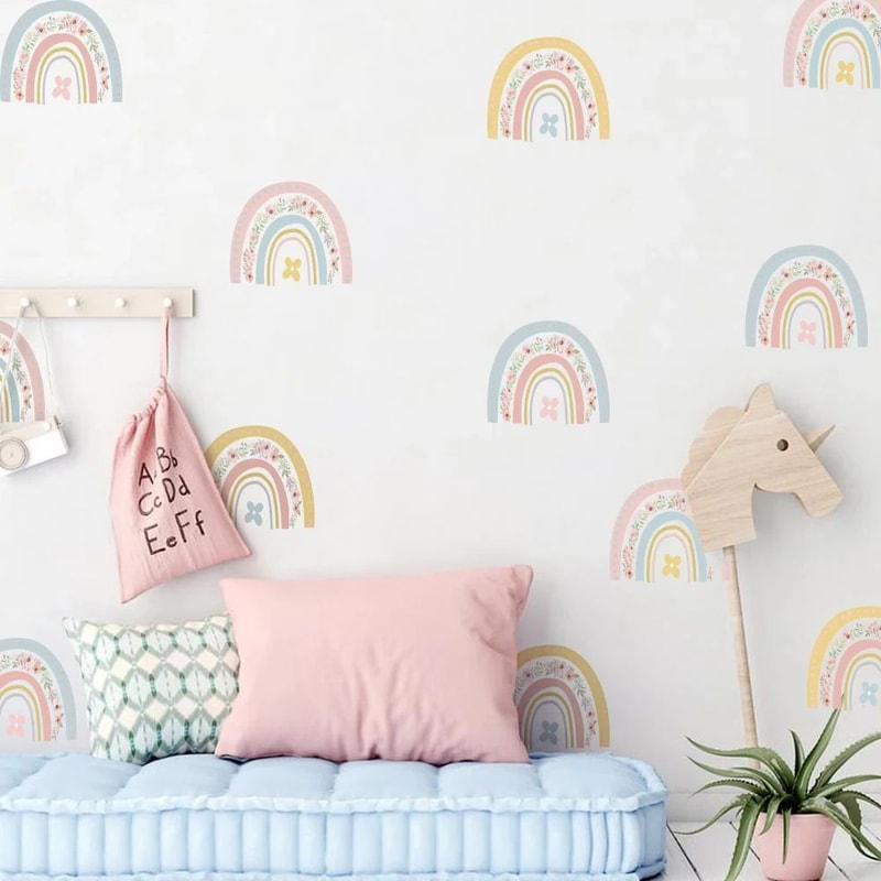 Rainbow Wall Stickers Vinyl Decorative Decals For Kids Room 0