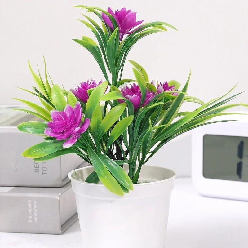 Colorful Artificial Potted Flower Bonsai Decor 3