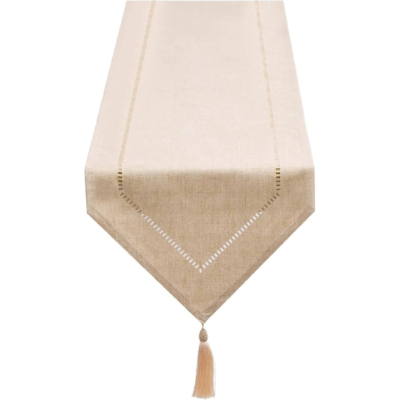 Solid Color Linen Table Runner Decor 9