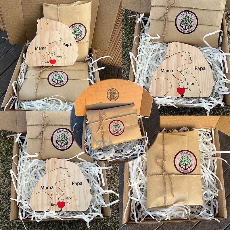 Personalized Bear Family Puzzle Ornament 6