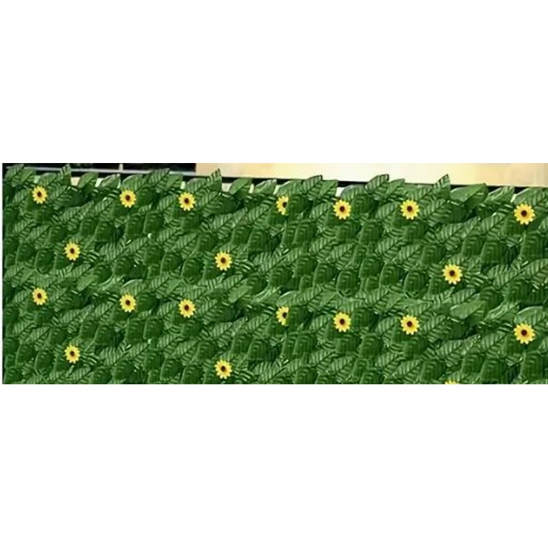 Artificial Ivy Fence With Sunflower Privacy Screen 8