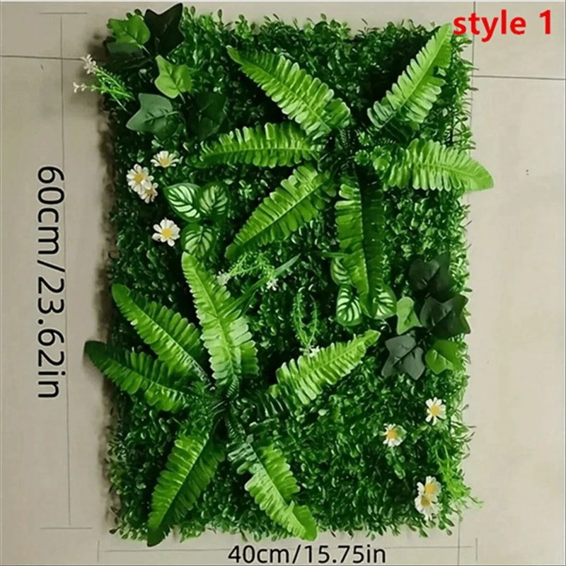 Artificial Grass Wall Panel Flower Privacy Decor 7