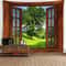 3D Window Forest Scene Wall Tapestry 4
