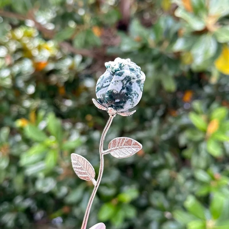 Crystal Rose Quartz Flower Ornament 6