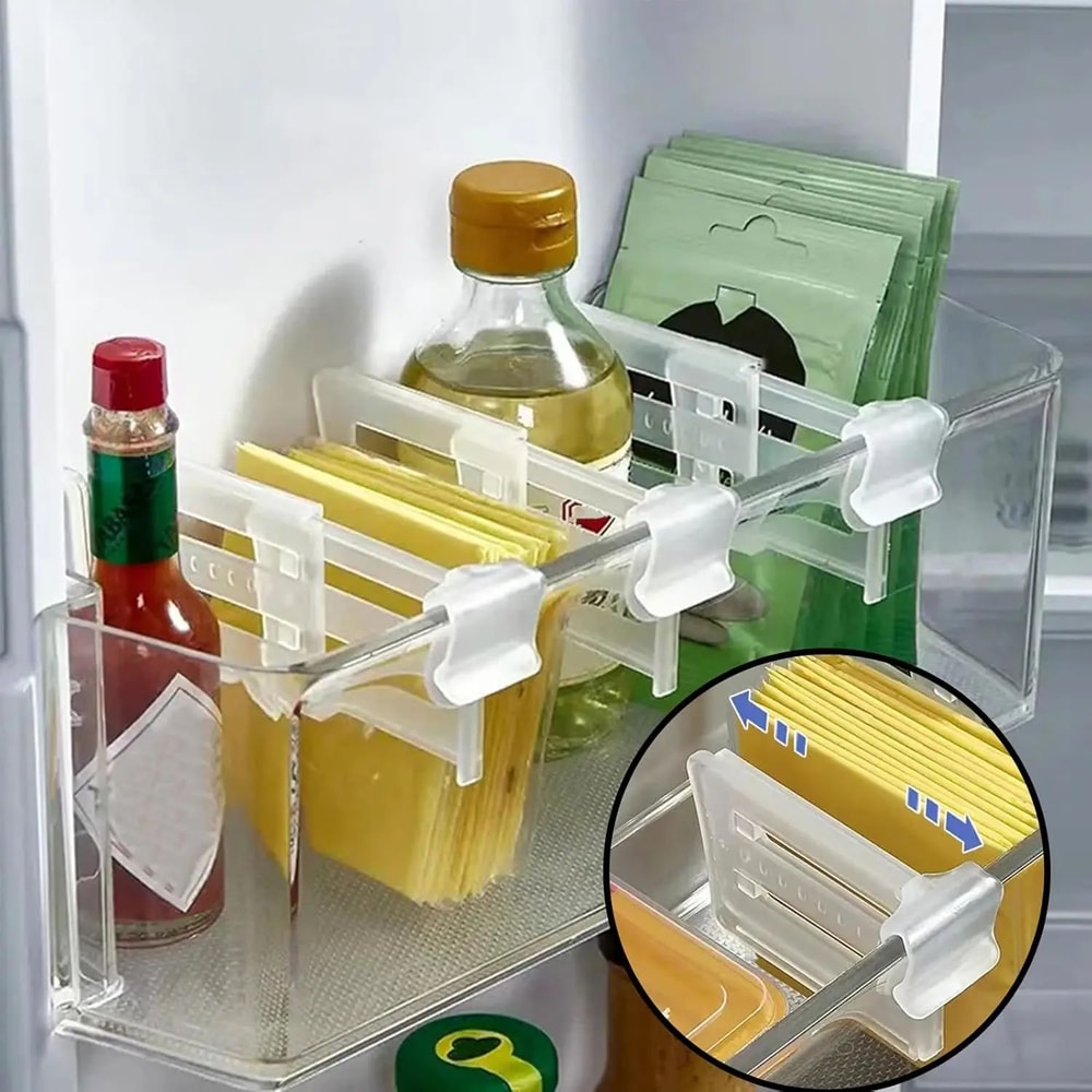 Adjustable Refrigerator Storage Divider Clips Set 8