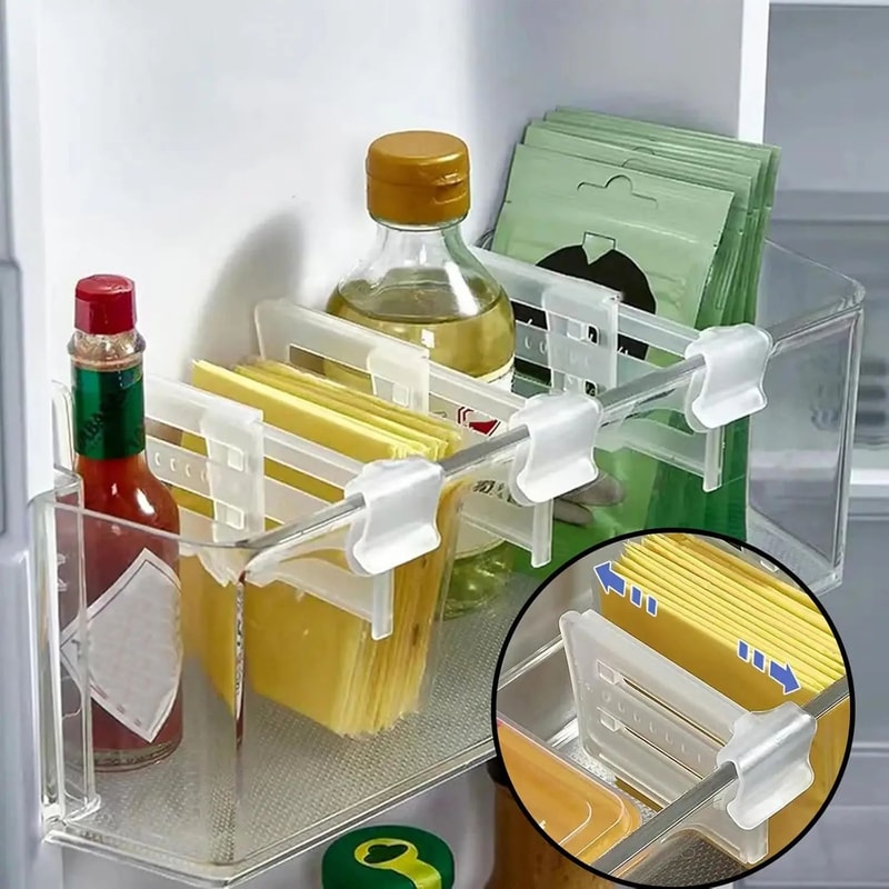 Adjustable Refrigerator Storage Divider Clips Set 8