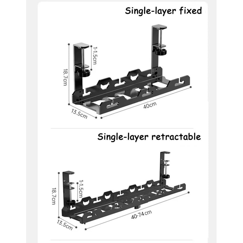Telescopic Under Desk Cable Management Tray 8