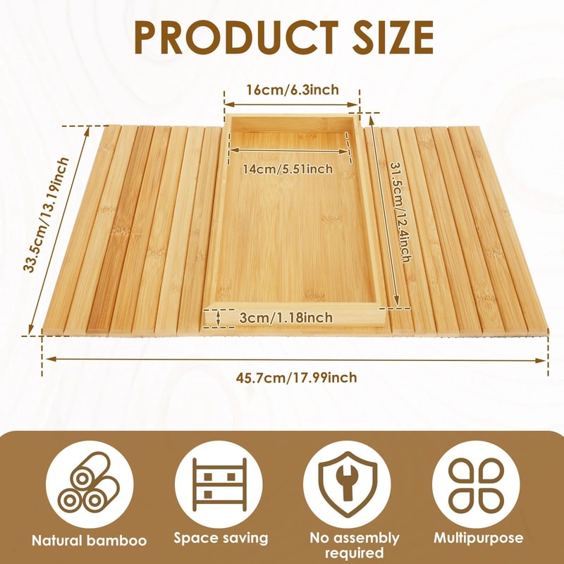 Foldable Wooden Sofa Arm Tray Table 12