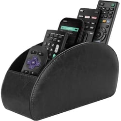 pu leather remote control organizer with 5 compartments
