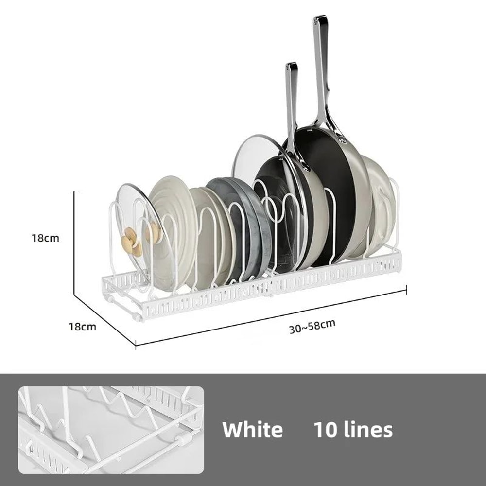 Adjustable Multi Layer Pull Out Pot And Pan Organizer Rack 12