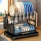 2 Tier Kitchen Dish Drying Rack With Drip Tray 6