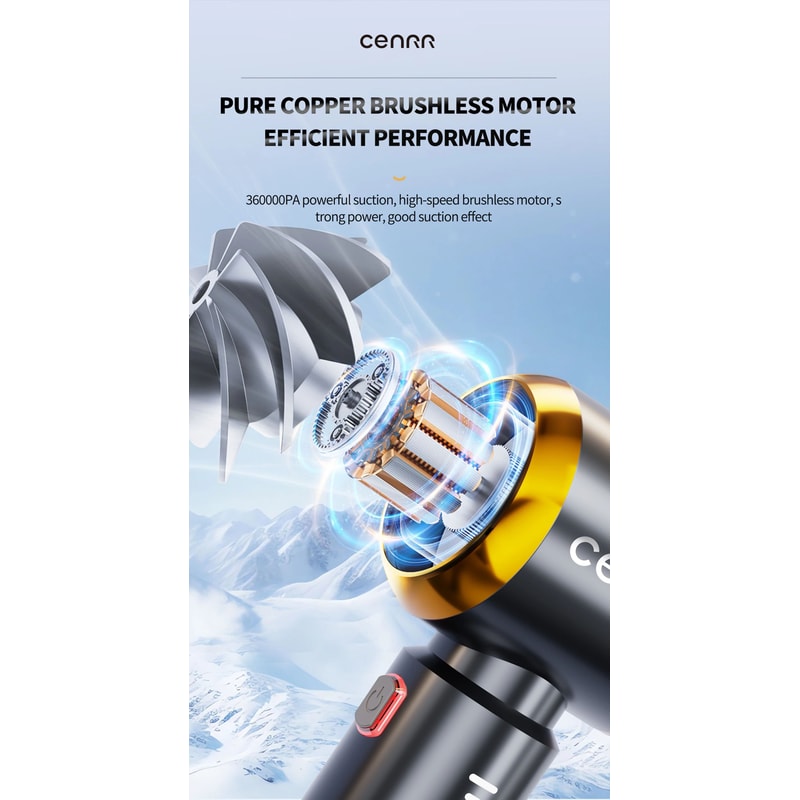 Powerful Mini Cordless Car Vacuum Cleaner 8