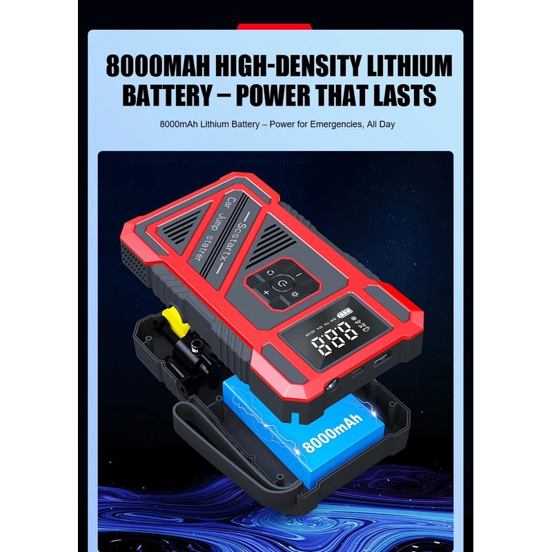 Portable 4 In 1 Car Jump Starter With Air Pump 7