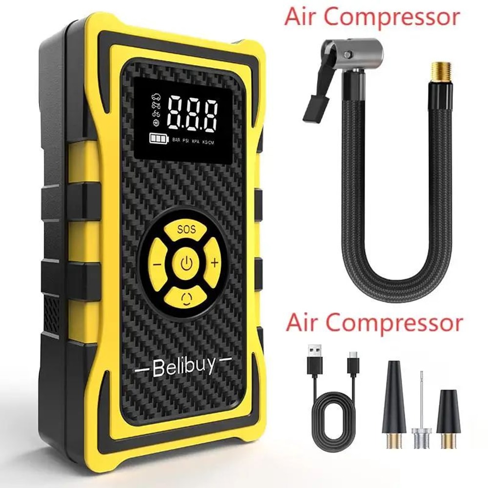 Portable 4 In 1 Car Jump Starter With Air Pump 15