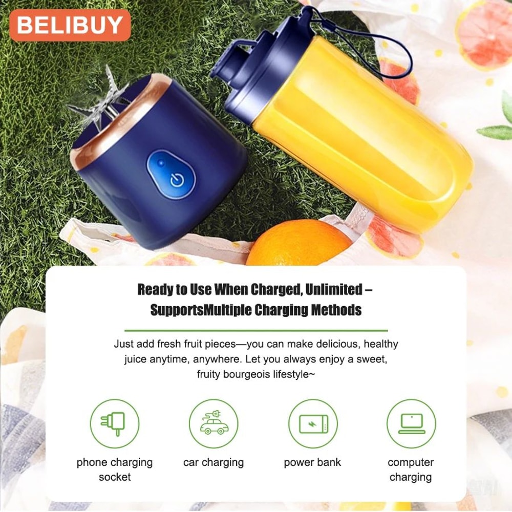 Portable USB Electric Juicer Blender 400ml 6