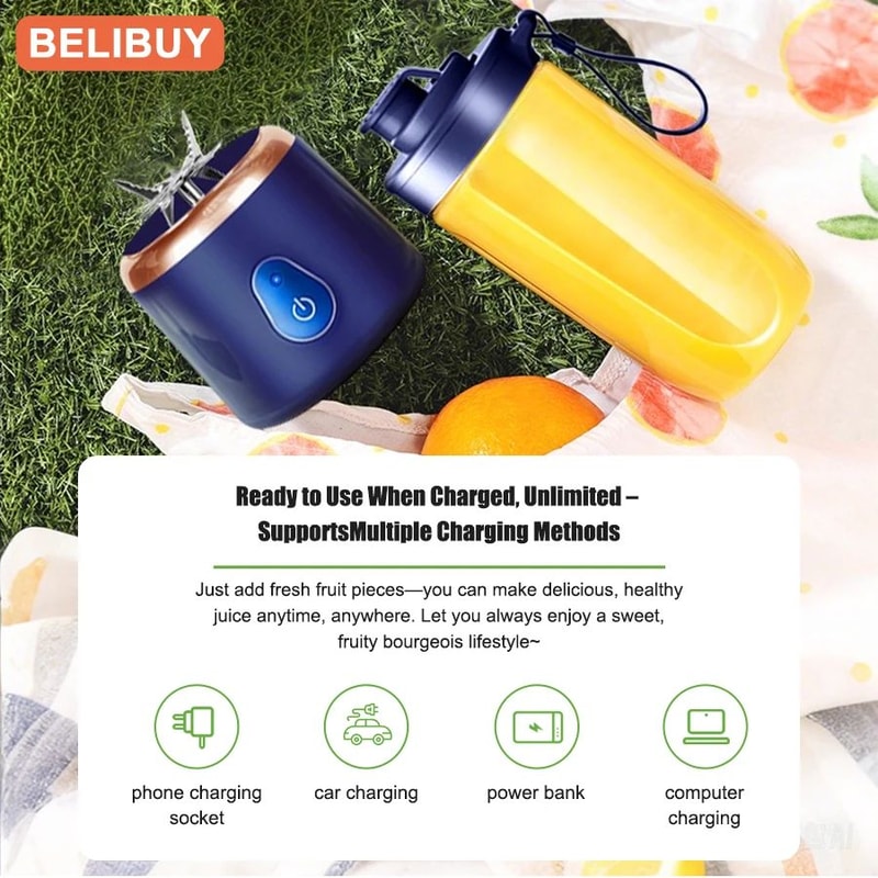 Portable USB Electric Juicer Blender 400ml 6