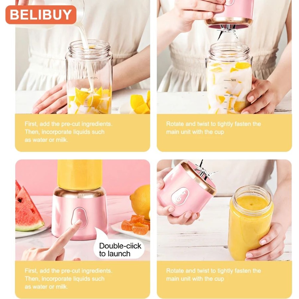 Portable USB Electric Juicer Blender 400ml 9