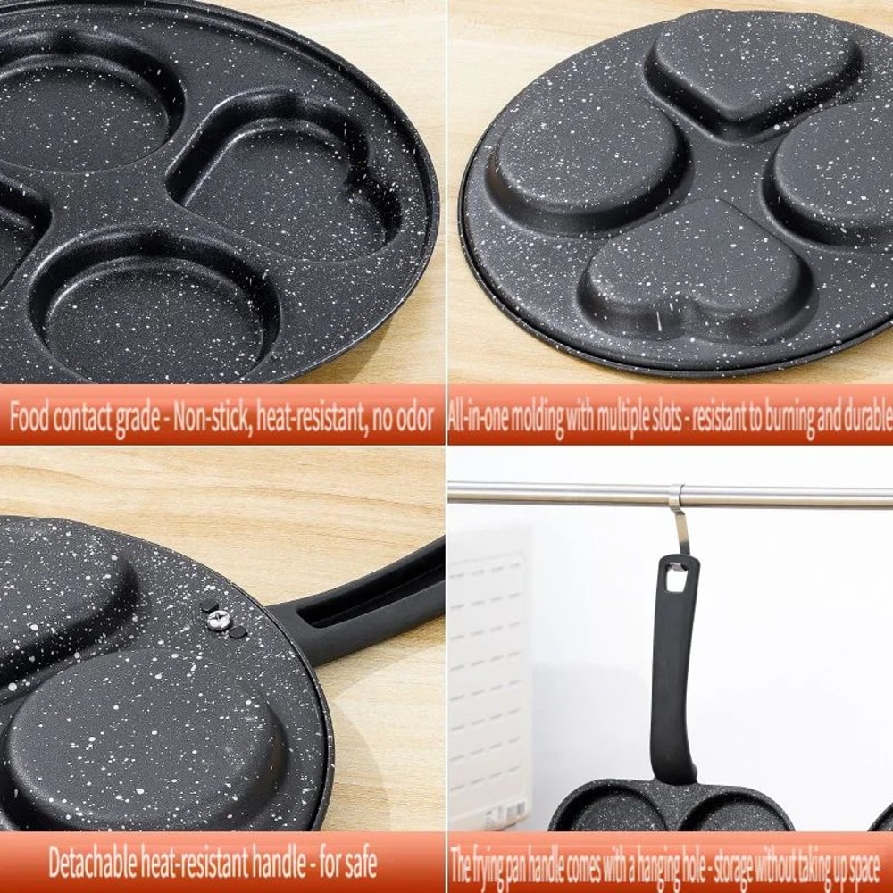 4 Hole Non Stick Omelette Egg Frying Pan 3