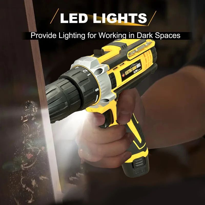 20V Cordless Electric Power Drill Tool Kit 5