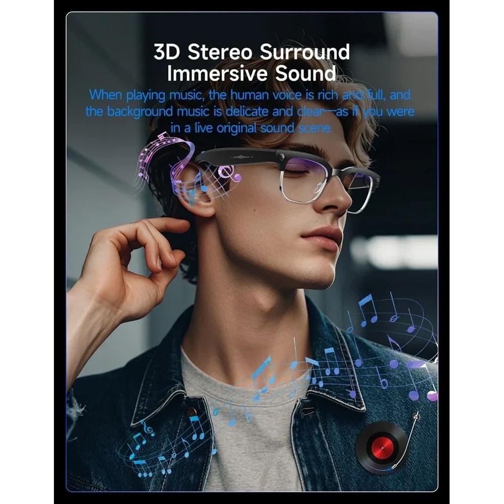 Smart AI Translation Glasses 4K Camera Bluetooth Voice Assistant 6