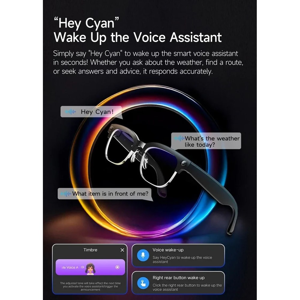 Smart AI Translation Glasses 4K Camera Bluetooth Voice Assistant 11