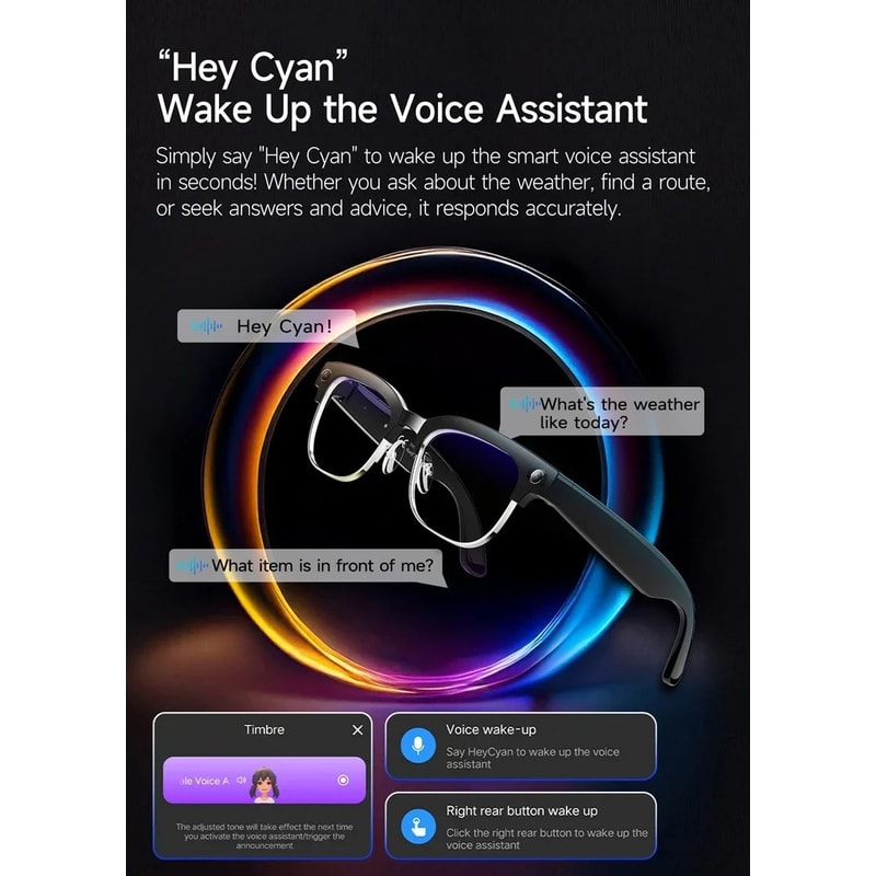 Smart AI Translation Glasses 4K Camera Bluetooth Voice Assistant 11