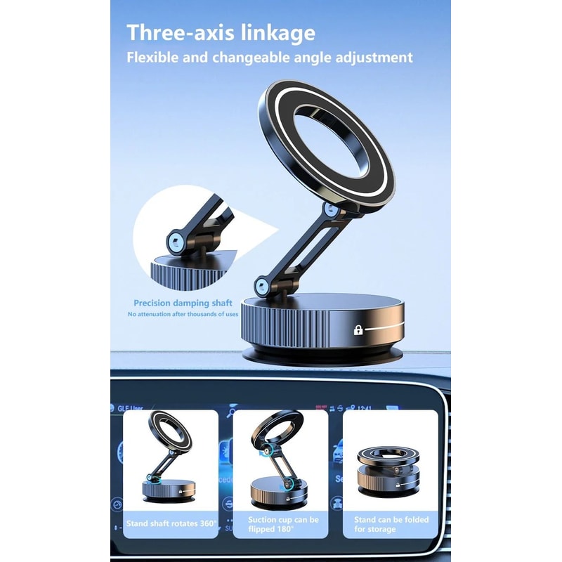 Magnetic Car Phone Holder 360 Adjustable Foldable Suction Mount 8