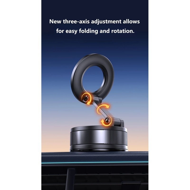 Magnetic Car Phone Holder 360 Adjustable Foldable Suction Mount 12