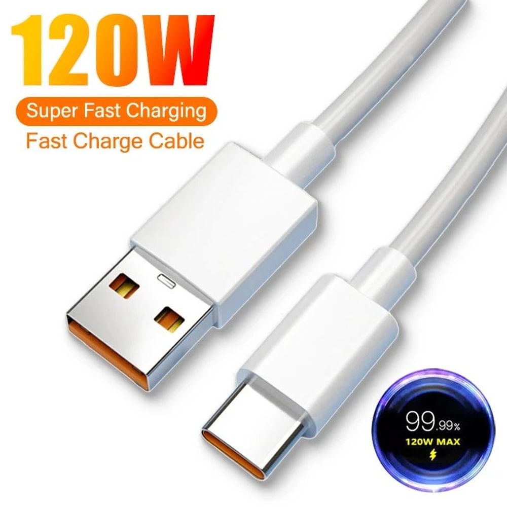 120W Ultra Fast Charging Cable Type C Turbo Charger 9