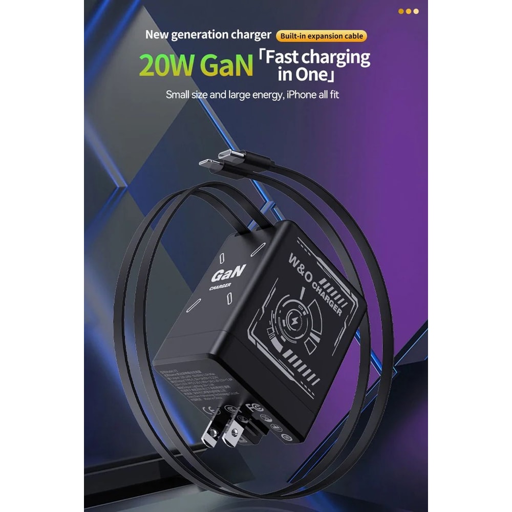 GaN Super Fast Charger Compact Portable Multi Protection Charging Head 6