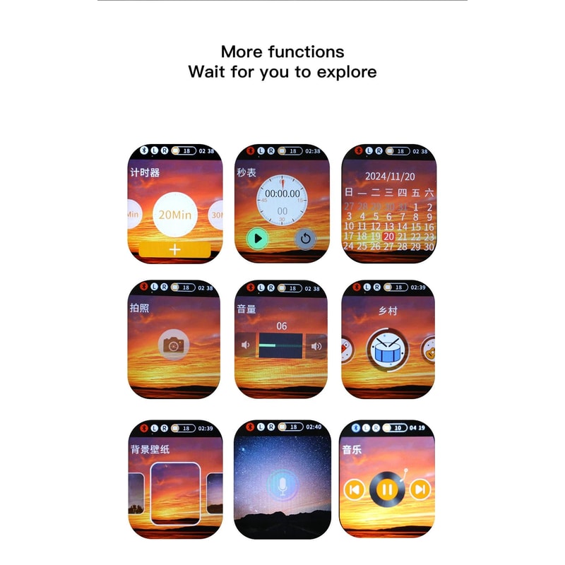 Smart LED Touch Screen TWS Earbuds Wireless Headphones 10