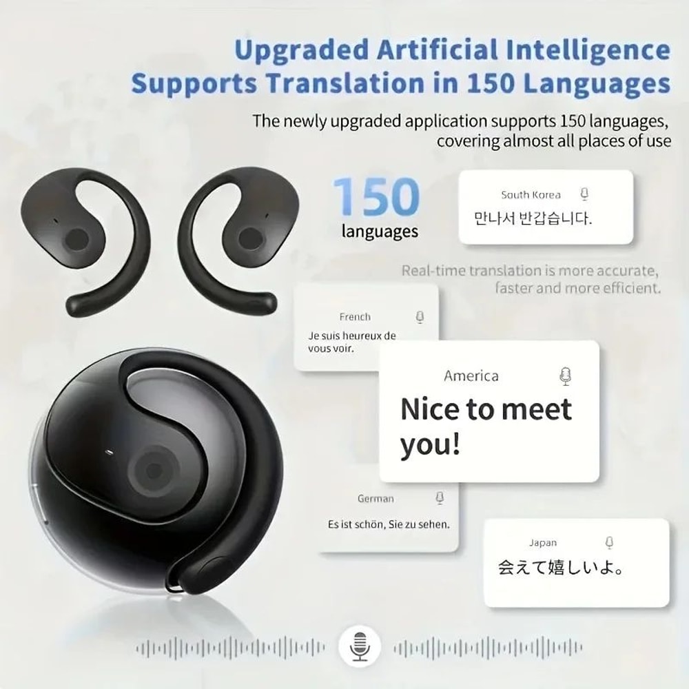 AI Translation Wireless Earbuds Bluetooth 150 Languages Support 13