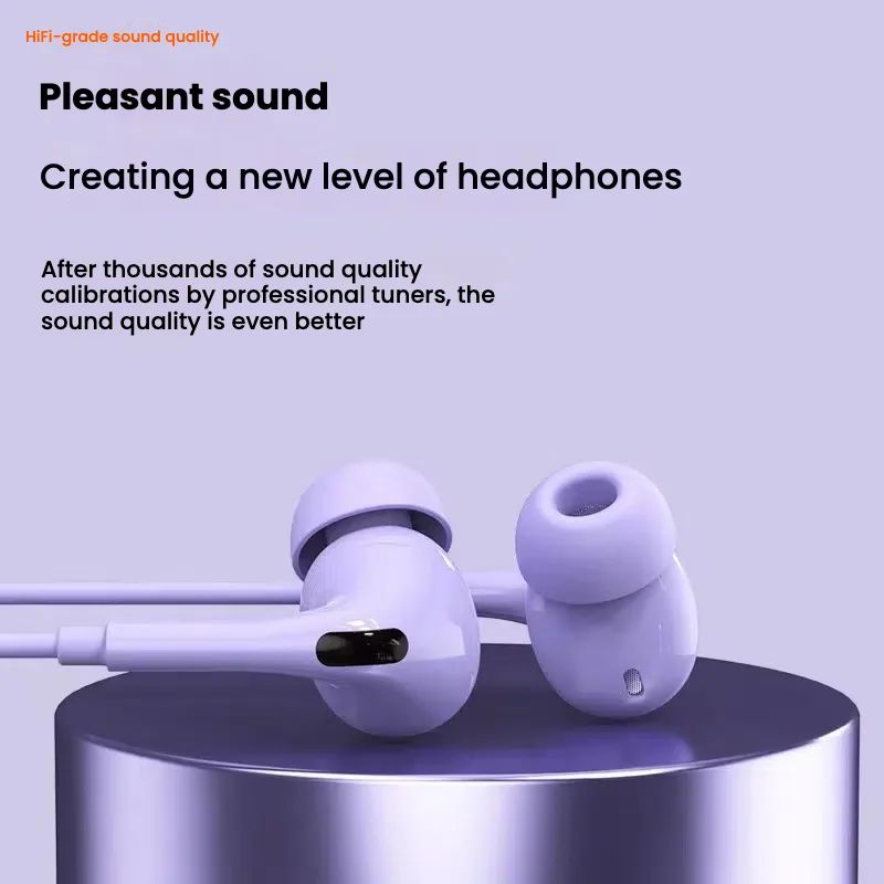 Type C Wired Earbuds HiFi Stereo Sport Headphones 12M 4