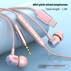 type c wired hifi earphones digital chip 1.2m headphones