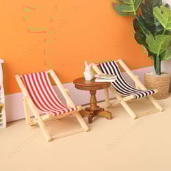 mini wooden beach chair dollhouse furniture